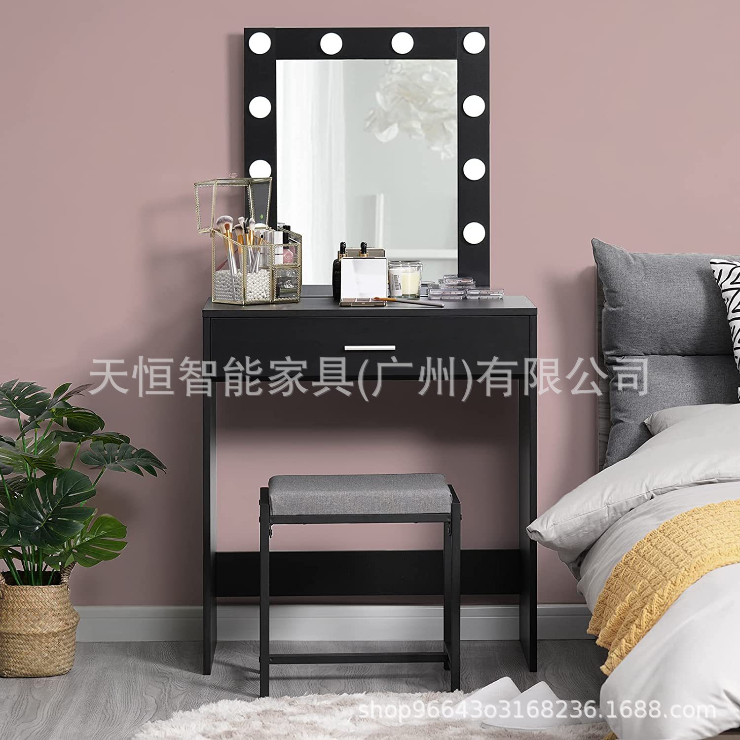 带灯镜面抽屉可定制梳妆台