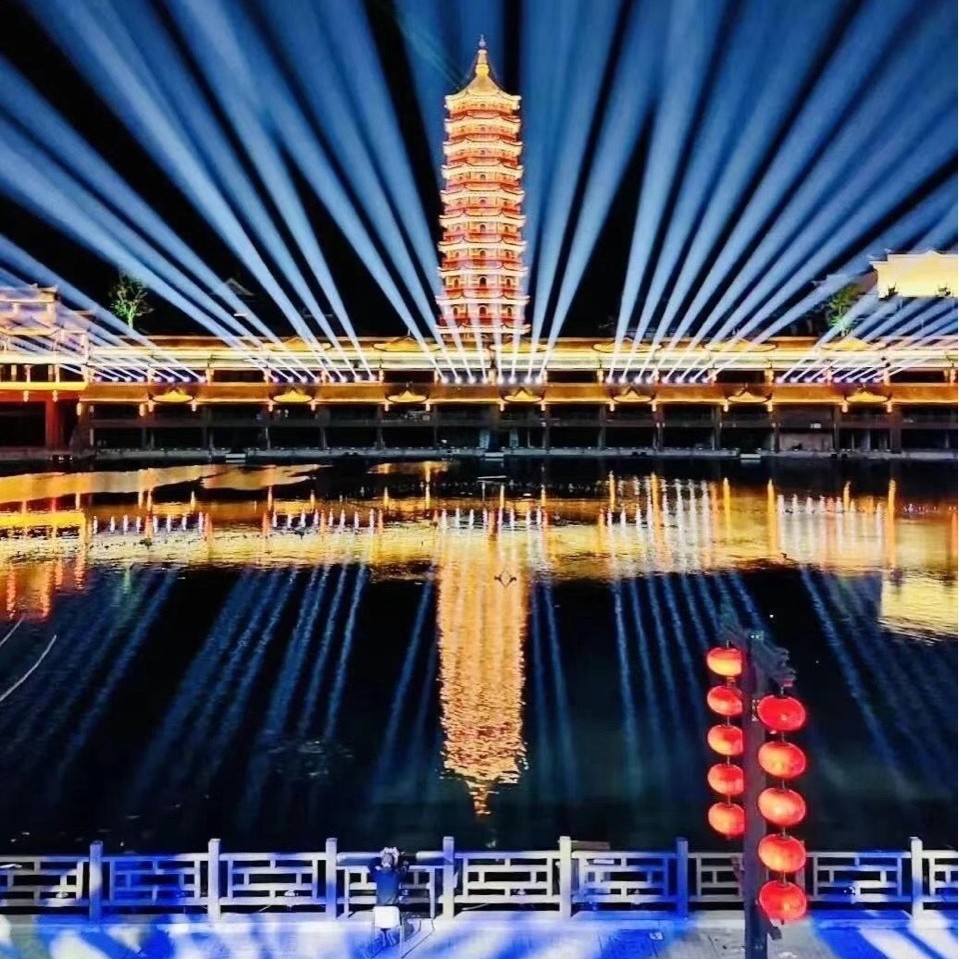 440W防水光束灯摇头旋转舞台灯光楼顶地标射灯户外喷泉350W光束灯