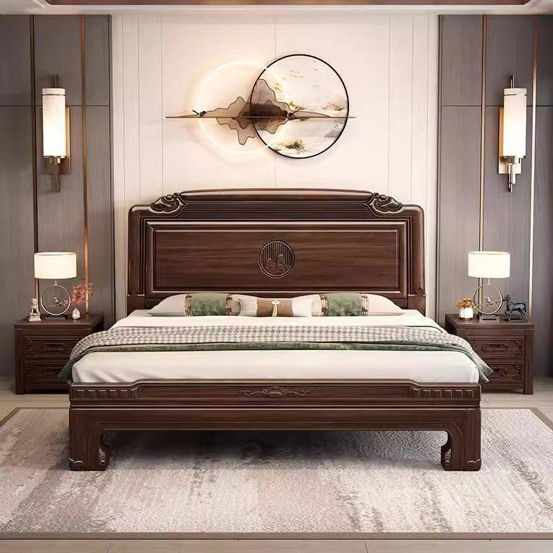 南美紫檀木仿古雕花紫金檀木实木床家用全实木主卧双人全榫卯大床