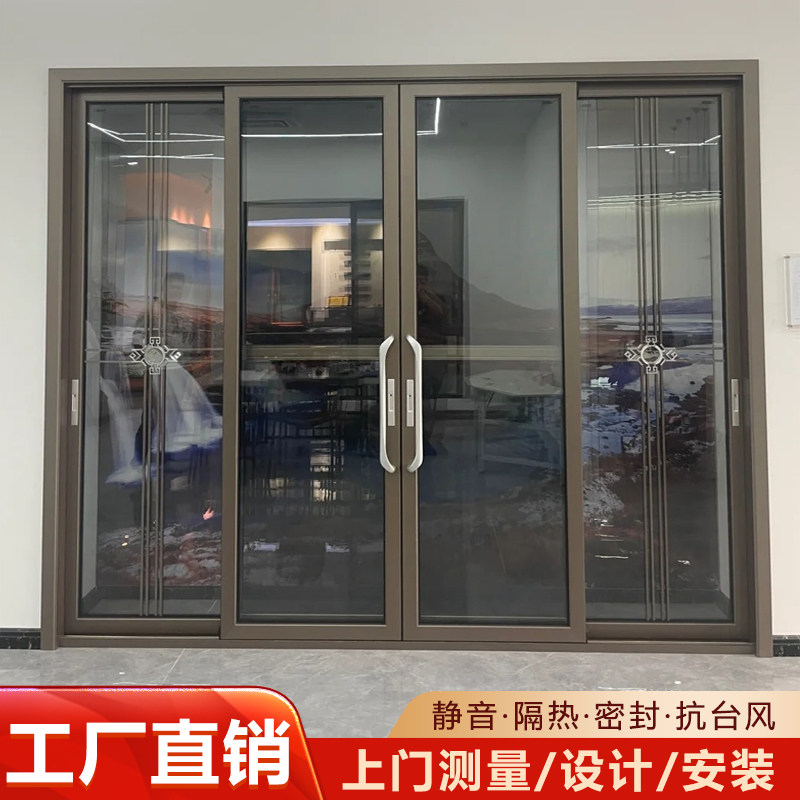 重型铝三联动推拉门隔断