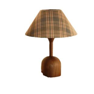 新款南洋法式中古格纹台灯卧室床头灯美式复古怀旧高级感床头柜灯