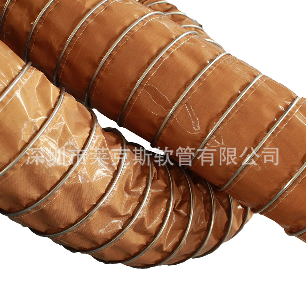 PTFE 玻璃纤维涂层耐高温通风软管良好抗紫外臭氧性能排放管