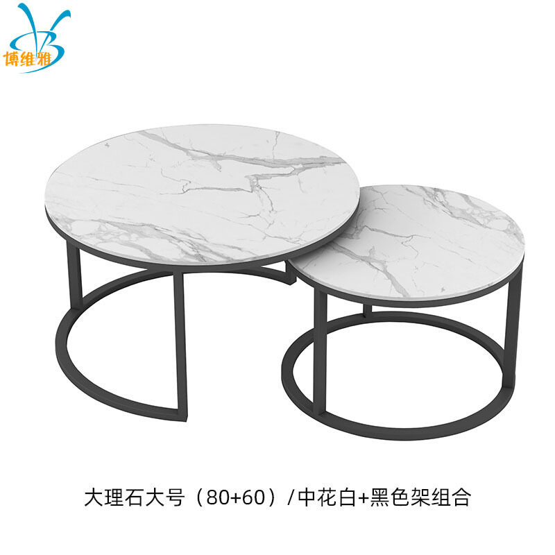 圆形钢化玻璃茶几现代简约客厅边几北欧风办公家具