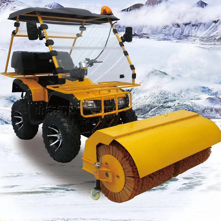 小型滚刷式扫雪设备 公园街道地面清雪机 驾驶式沙滩清洁去石车