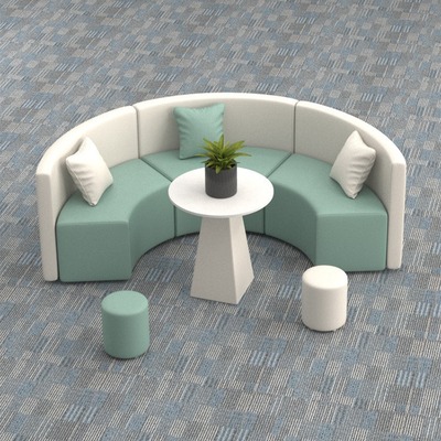 办公室创意休闲圆形沙发茶几组合接待大厅休息区异形会客洽谈沙发