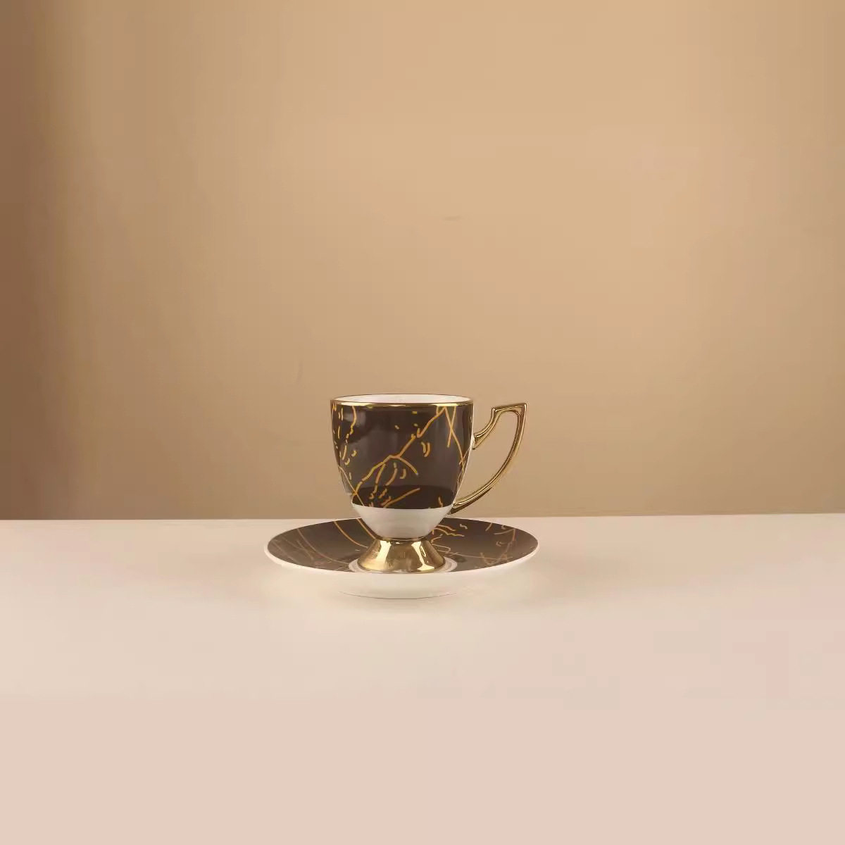 跨境陶瓷英式时尚浓缩高级咖啡杯奢华下午茶陶瓷杯碟