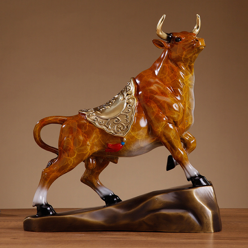 吉祥缘牛气冲天铜牛摆件纯铜客厅办公室家居装饰招财乔迁开业礼品