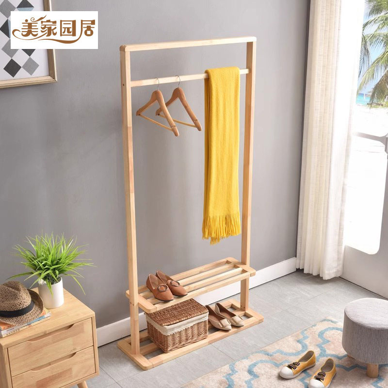 简约北欧全实木落地衣帽架