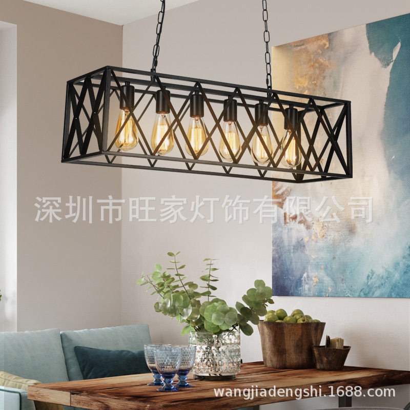 工业风吊灯创意个性餐厅酒吧火锅烧烤店铁艺复古美式收银吧台灯