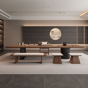 现代泡茶台实木喝茶桌椅组合简约轻奢高级感家用客厅办公室