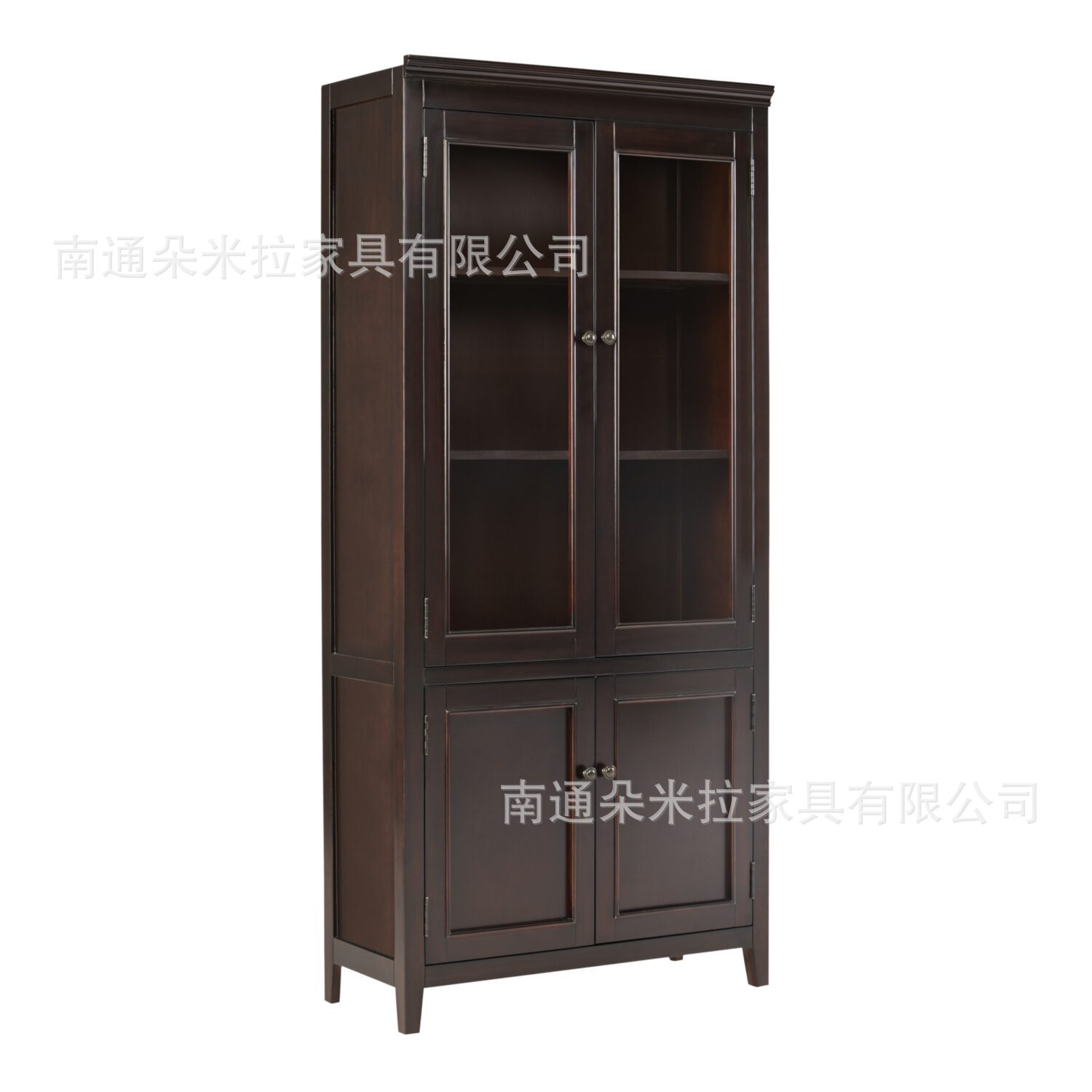 RH美式实木书柜客厅储物展示柜