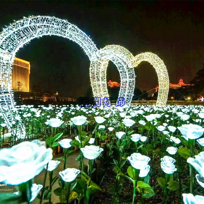 LED爱心户外发光玫瑰景观灯