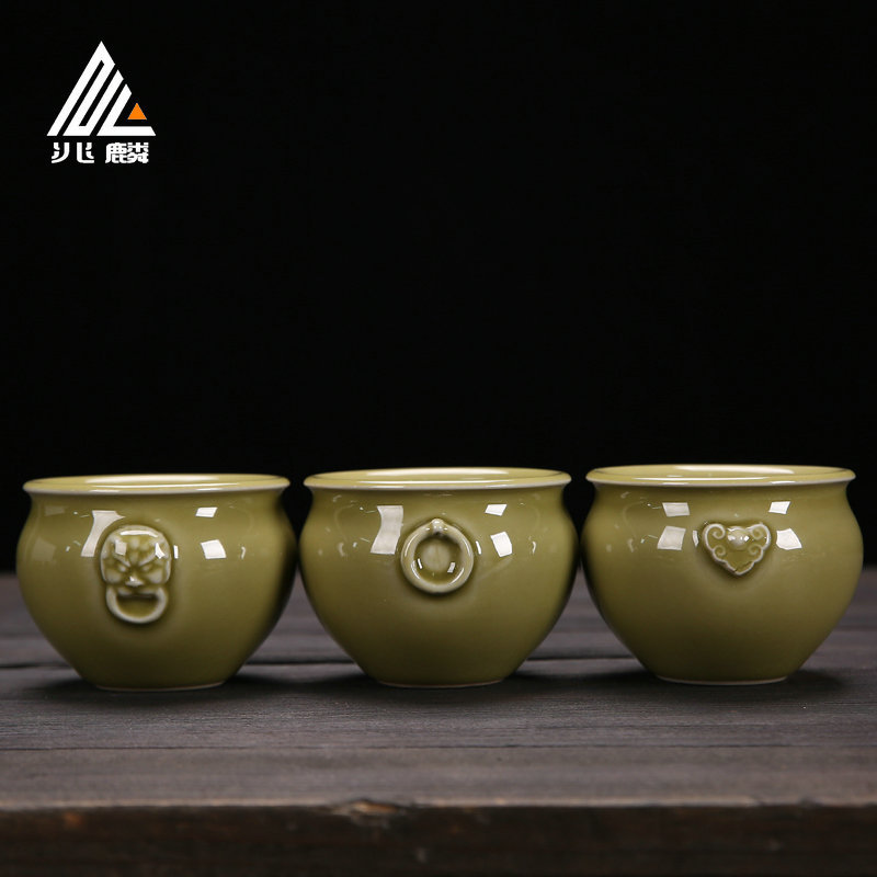 兆麟中式古龙窑茶杯复古茶具品茗杯主人杯单杯陶瓷手工茶盏大号