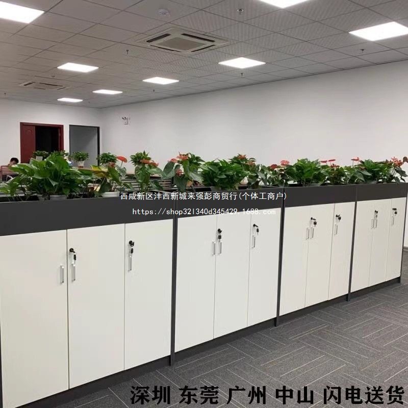 办公室简约现代花槽隔断矮柜