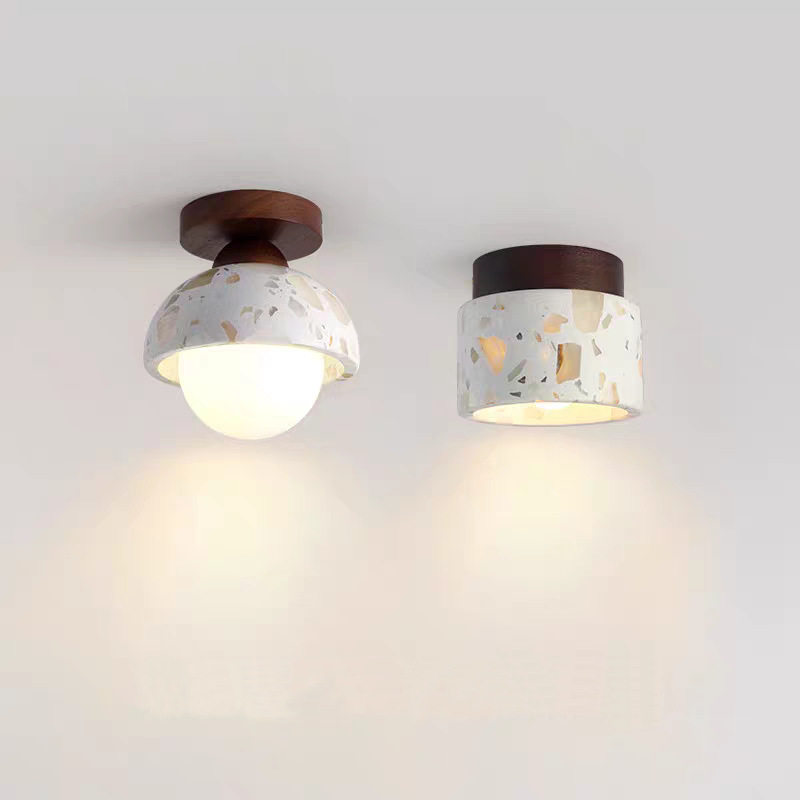 透光石简约现代过道灯具中古中式极简走廊入户家用北欧阳台吸顶灯