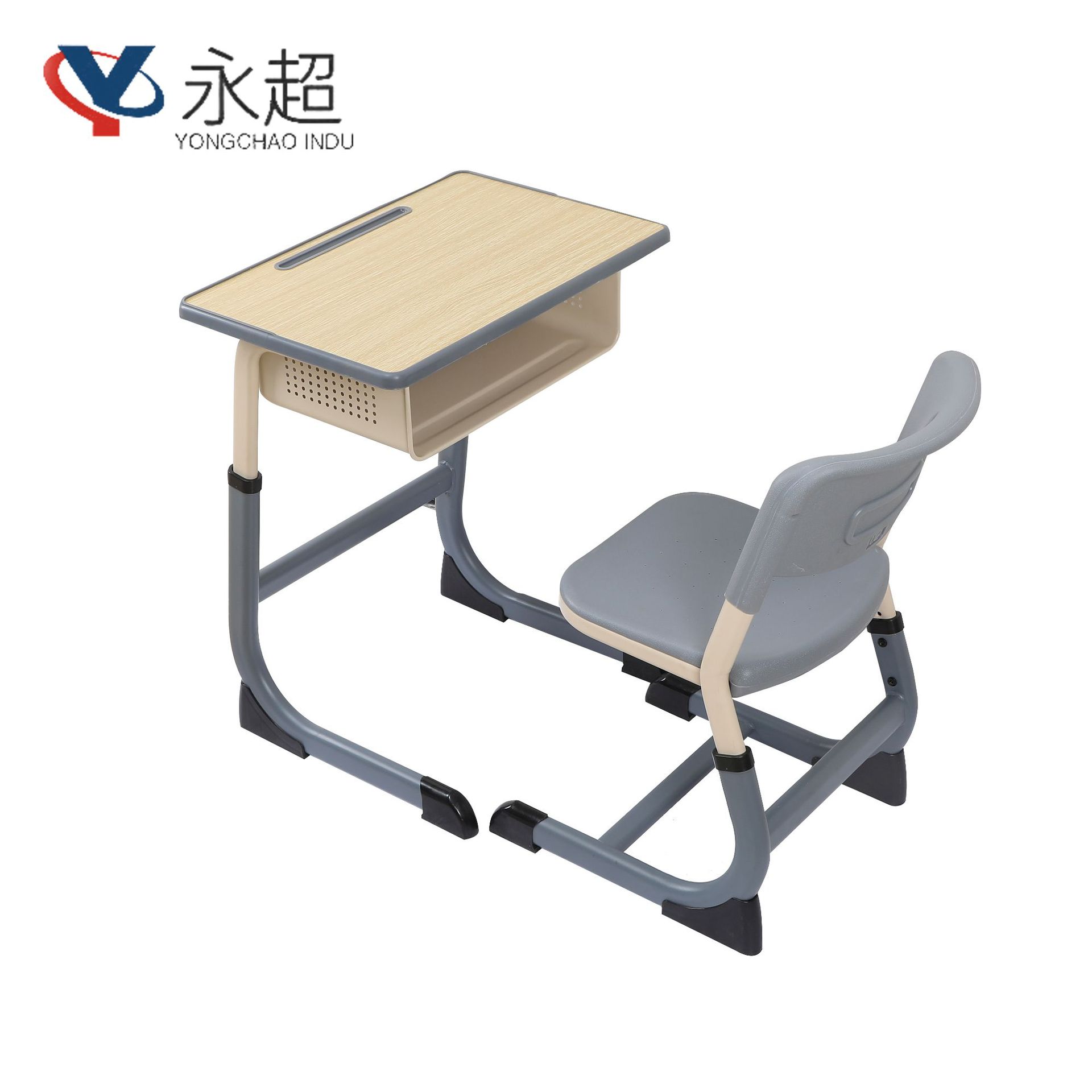 现代简约中小学生教室课桌椅学校辅导班培训班C型升降书桌学习桌