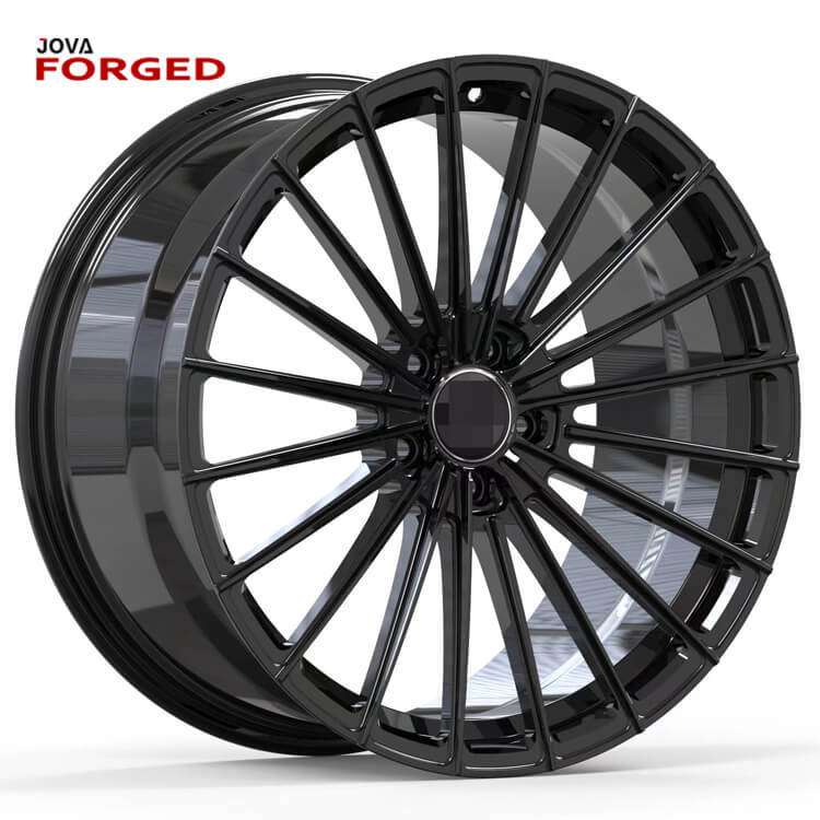 网红汽车轮毂多辐条适配E级E300 C260 S350改装亮黑锻造轮毂