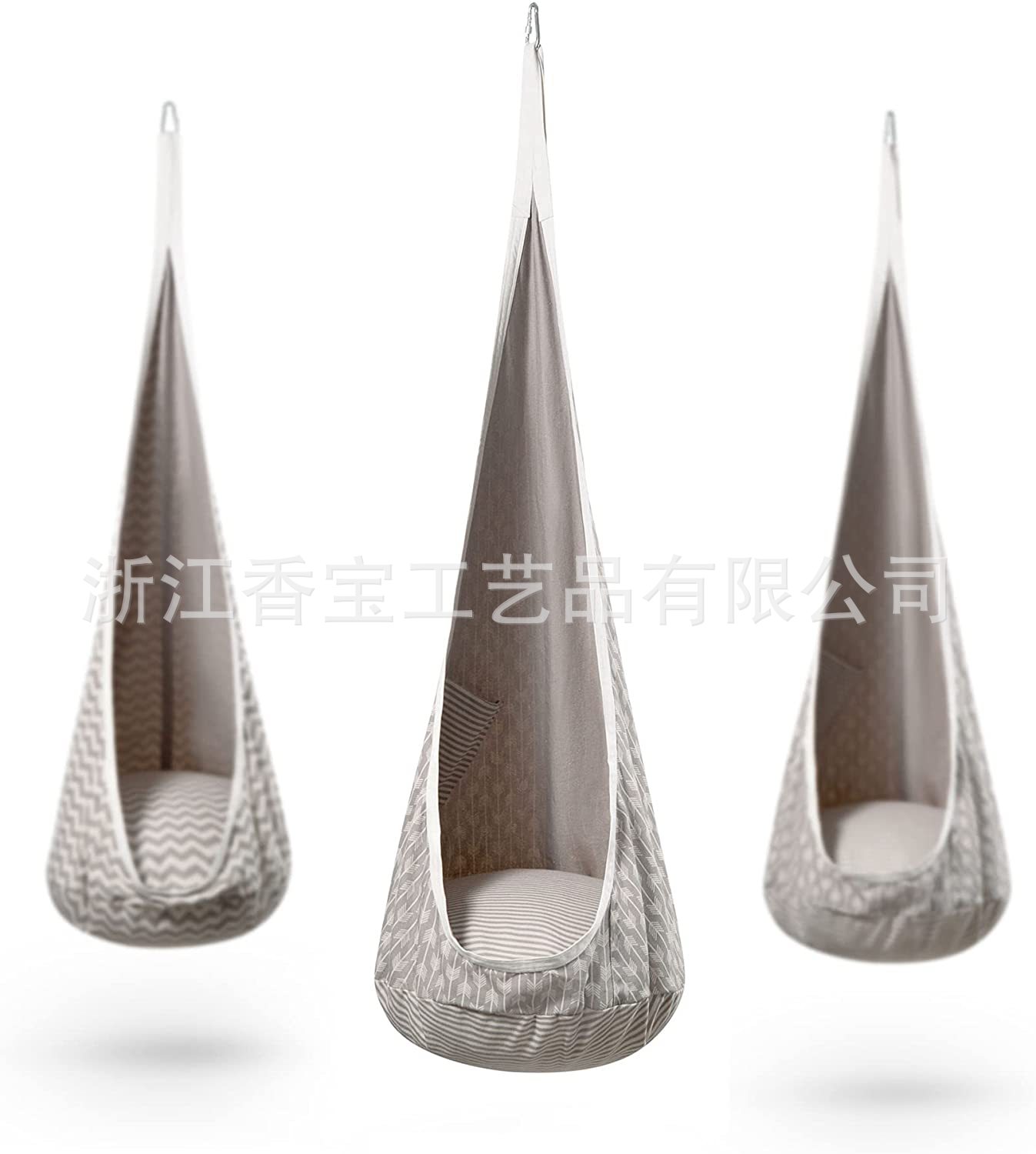 箭头印花跨境热销儿童布袋秋千pod swing吊椅秋千茧袋拥抱秋千