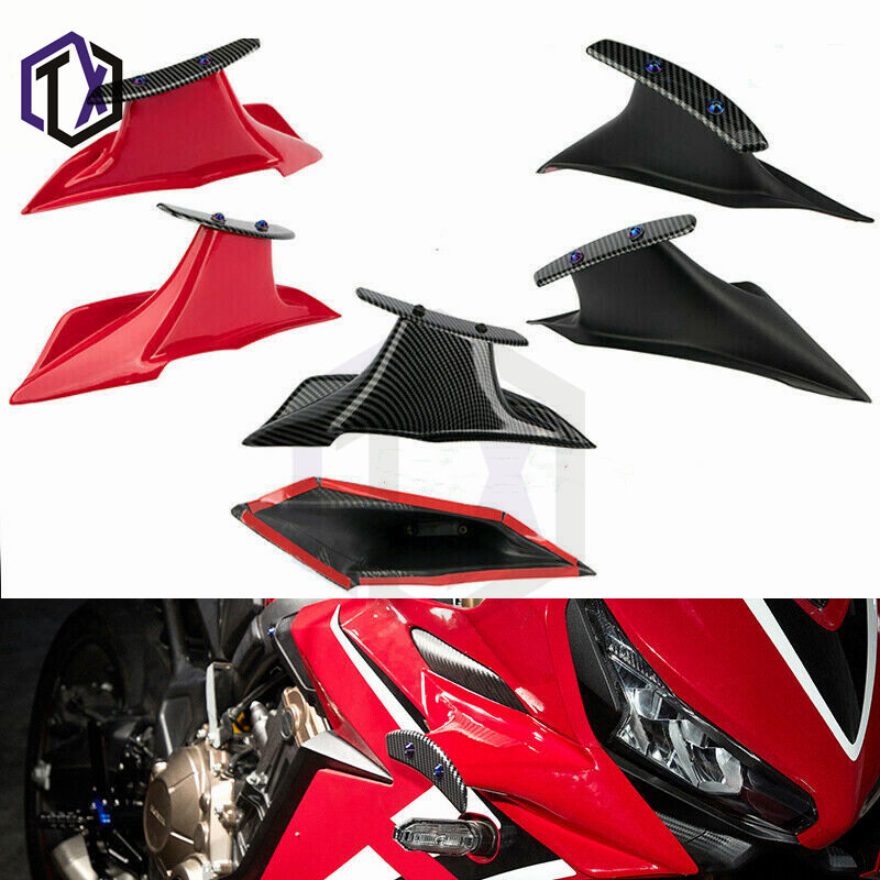 适用本田CBR650R 19-22年改装定风翼水转印碳纤纹鸟嘴鲨鱼鳍配件