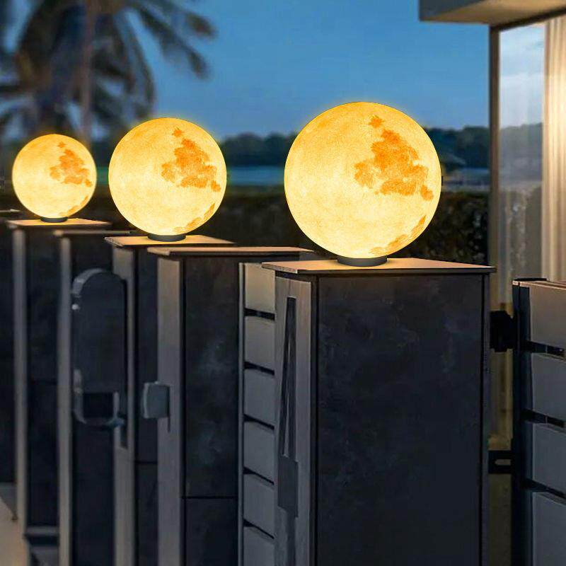 柱头灯户外庭院围墙灯现代简约圆球星球月亮氛围灯别墅大院月球灯