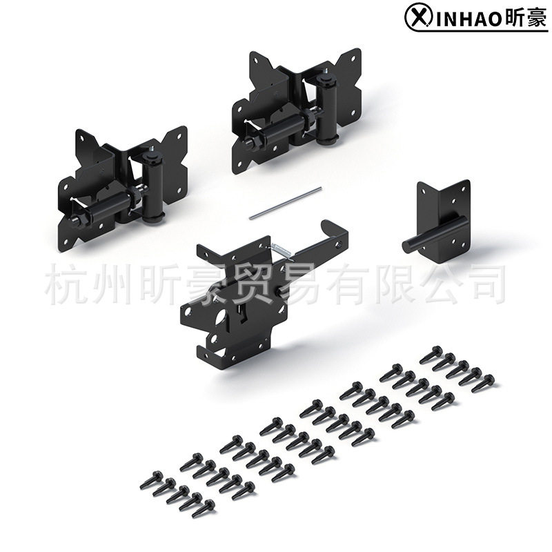 美式重型铰链门闩套装栅栏门五金套装不锈钢材质用于pvc/木栅栏门