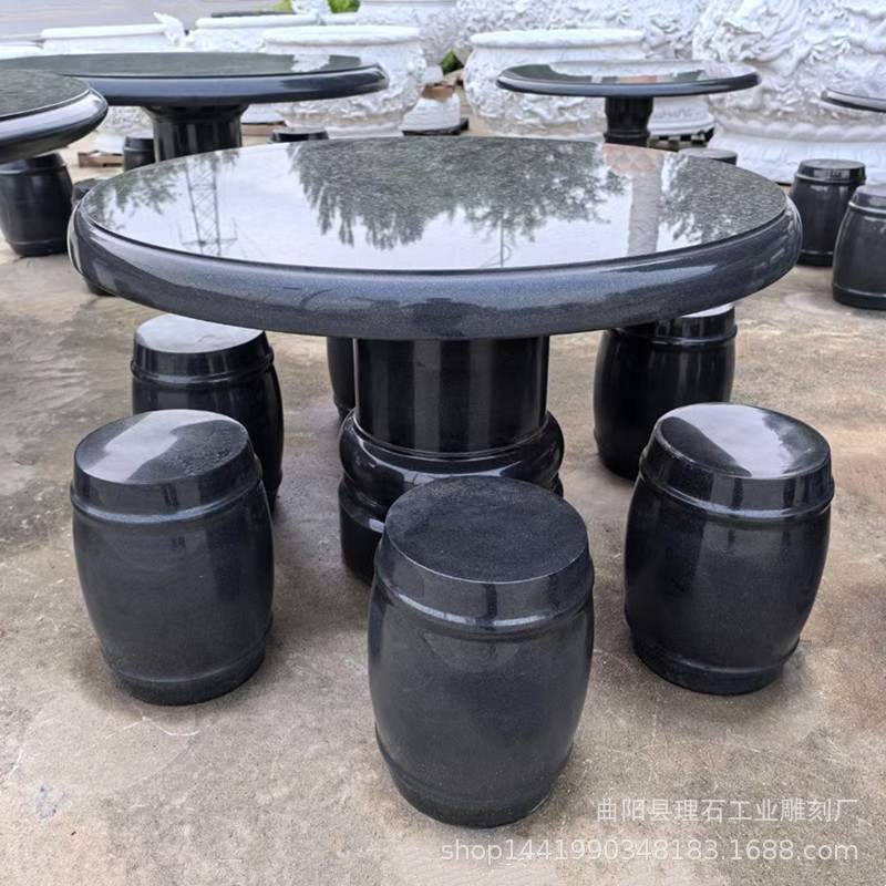 高端别墅庭院花岗岩石桌石凳