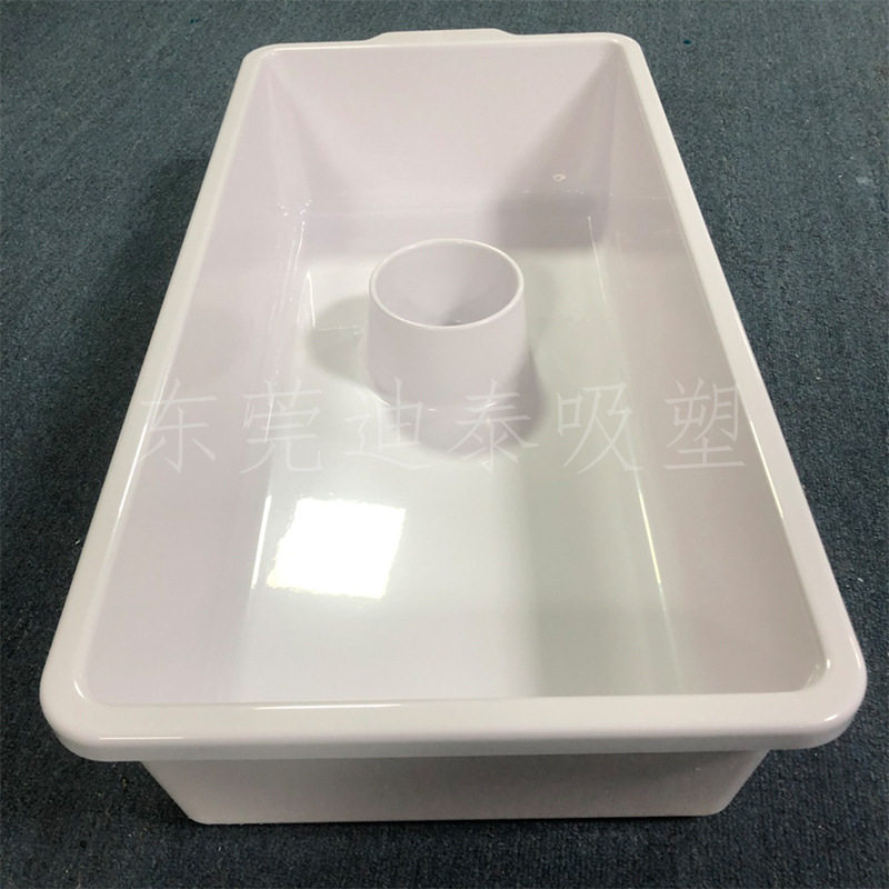 定制厚片吸塑异形托盘 爬宠宠物养殖喂食盆 白色大尺寸定制喂食盆