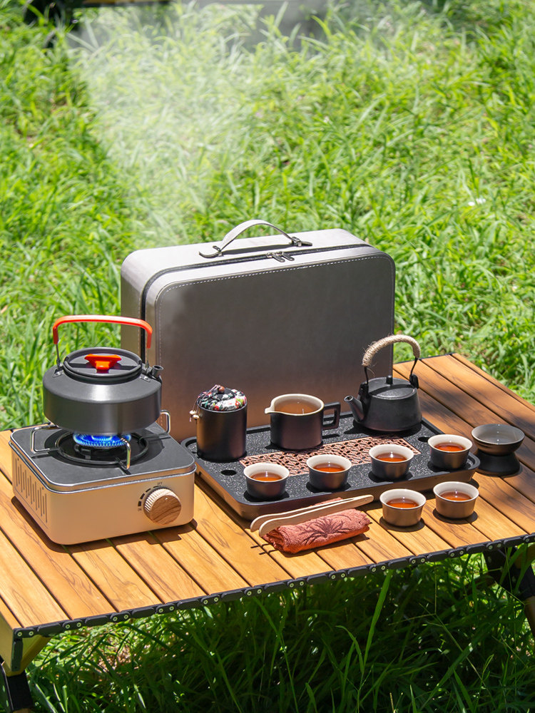 便携式户外旅行茶具套装卡式炉煮茶炉车载露营野炊泡茶器喝茶装备
