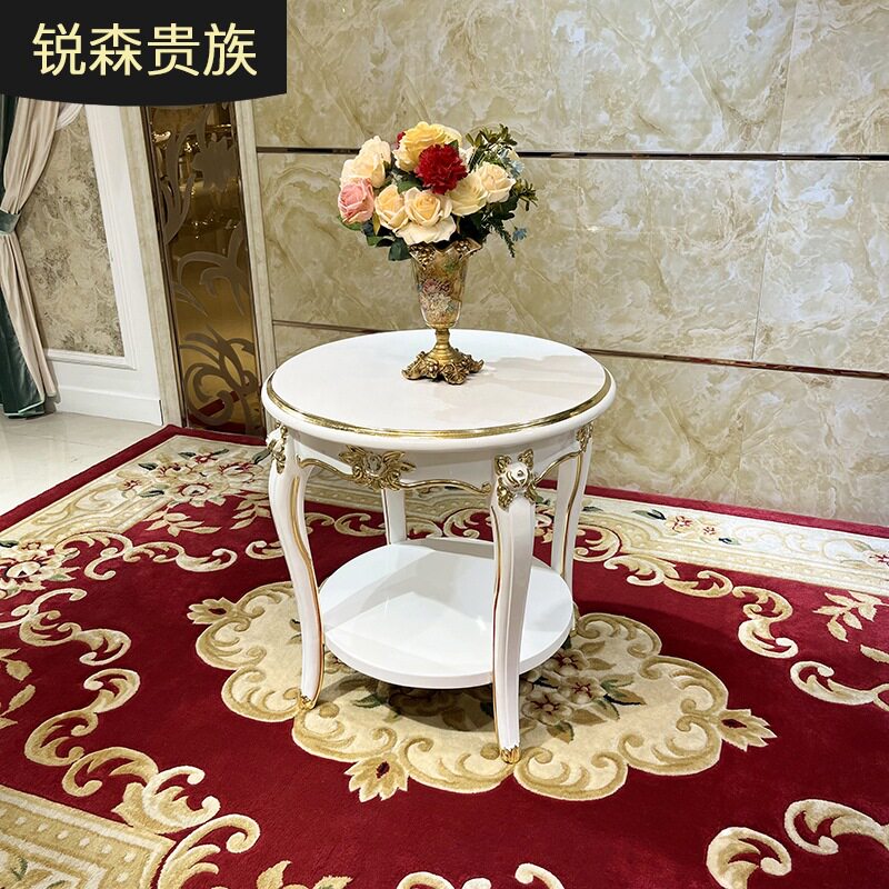 法式实木小茶几 欧式宫廷奢华时尚雕花角几沙发边几电话几客厅桌