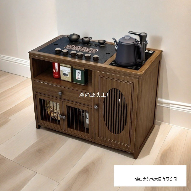 移动茶桌茶台家用实木小茶车客厅泡茶几茶具套装全自动烧水壶一体
