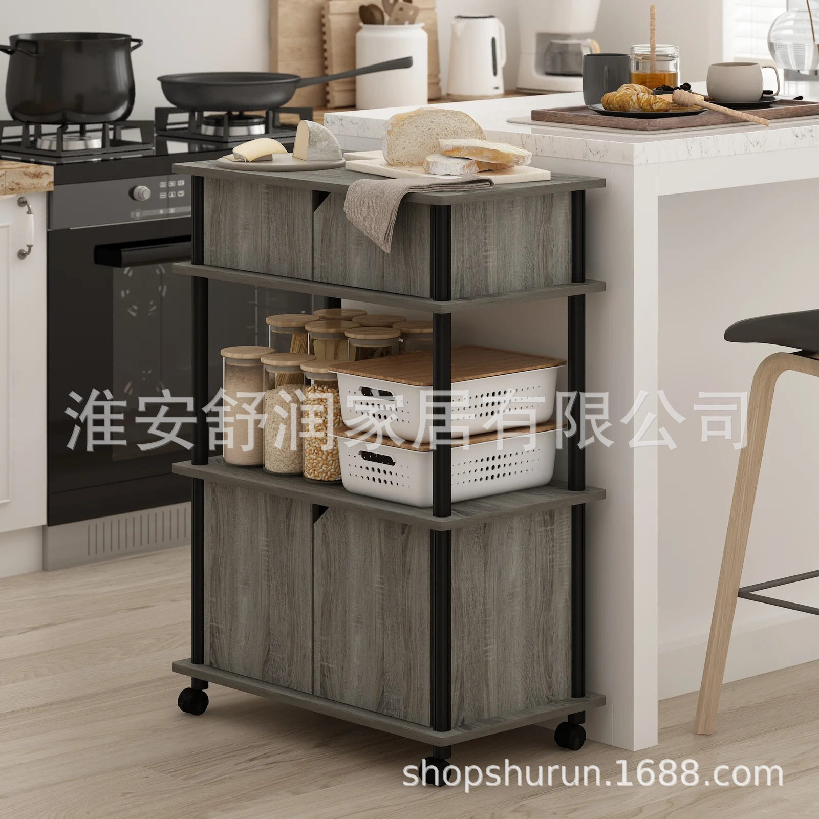 厨房移动餐车手推车微波炉置物架客厅餐边柜酒吧零食茶水小推车
