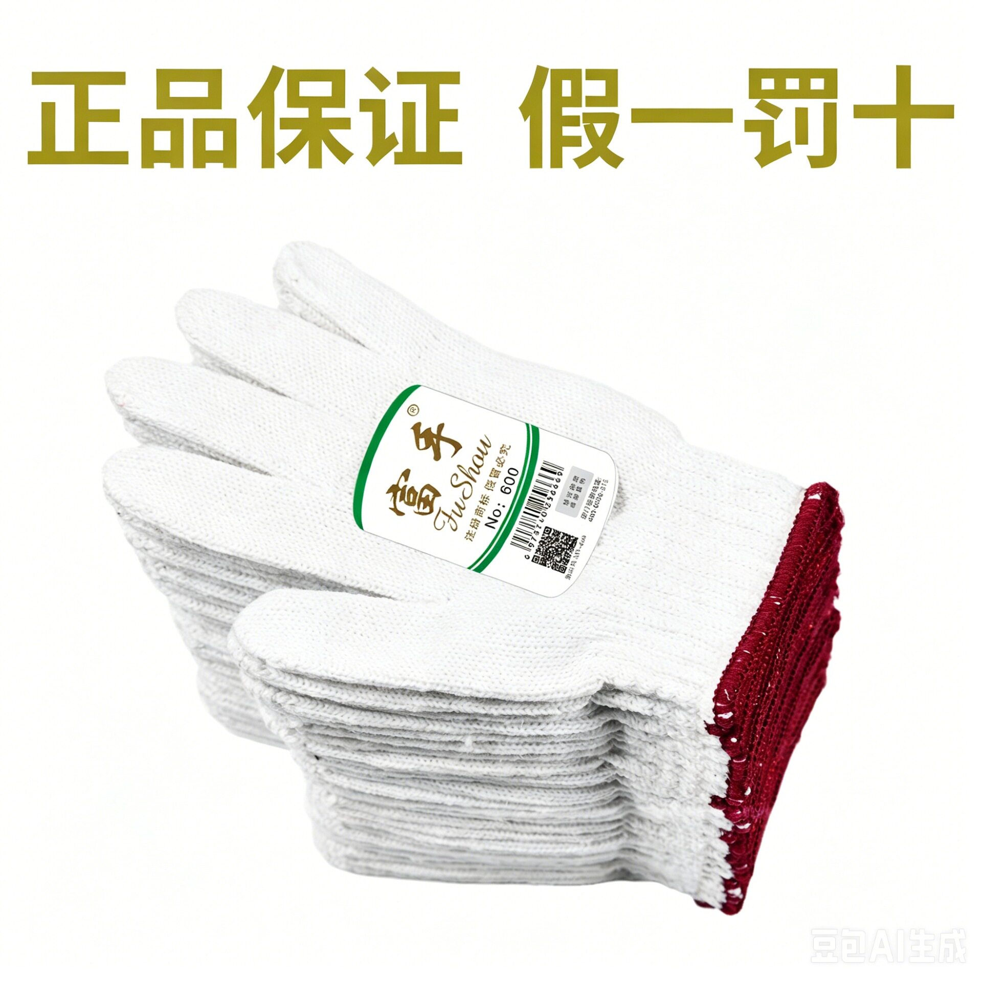 专业生产富手特厚安防劳保手套600g 安全防护作业手套特白手套