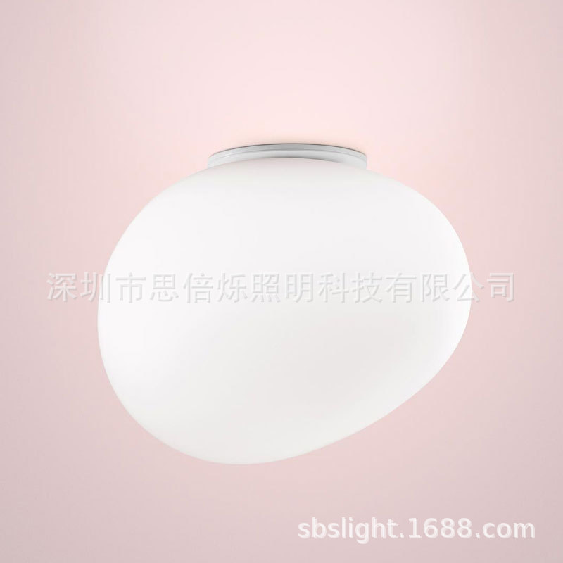 极简约现代设计师阳台鹅蛋吸顶灯北欧楼梯异形玻璃龙蛋墙壁灯玄关