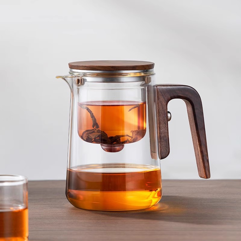 泡茶壶茶水分离家用办公室玻璃一键过滤喝茶具冲茶器沏茶壶飘逸杯