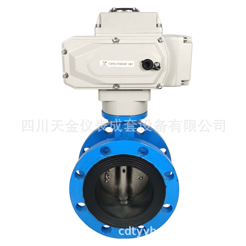 电动法兰蝶阀D941X-16Q自来水排水阀门DN50 65 80 100软密封铸钢