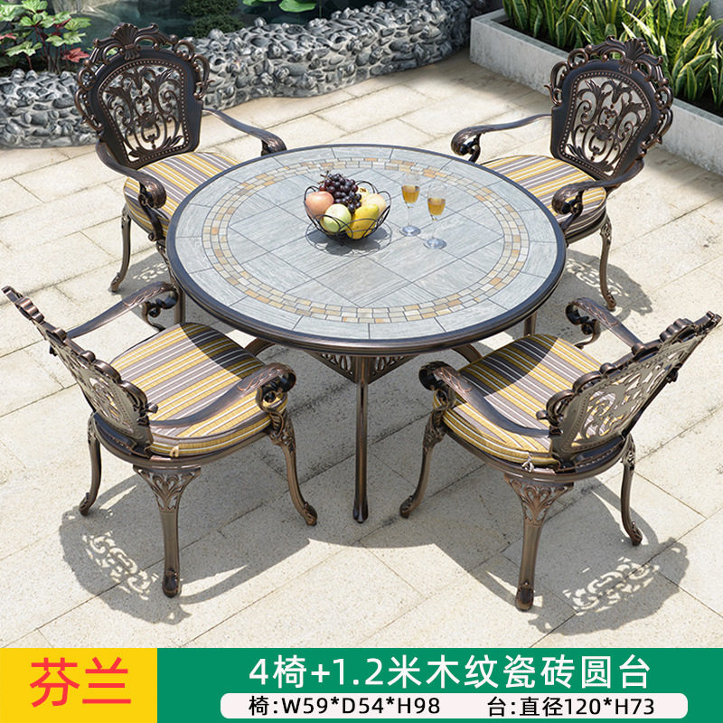 皇室贵族高端铸铝庭院桌椅组合