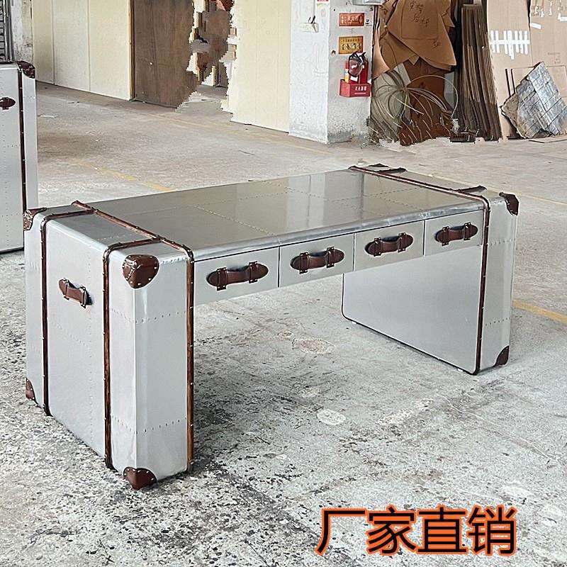 LOFT工业风电视柜茶几组合法式风格金属别墅铝皮落地柜铝皮装饰柜