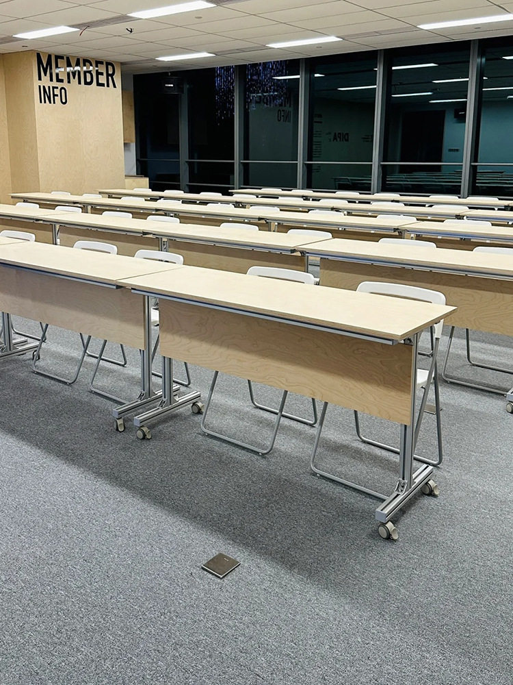 正合现代桦木铝型材海洋板可移动培训桌教室课桌会议长桌辅导课桌