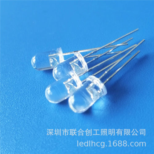 5mm圆头26000-28000mcd白光LED灯珠 LED圆头正白光7-8LM 低光衰