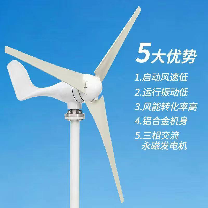 户外家用风力永磁发电机发电小型1224风光风能互补照明款