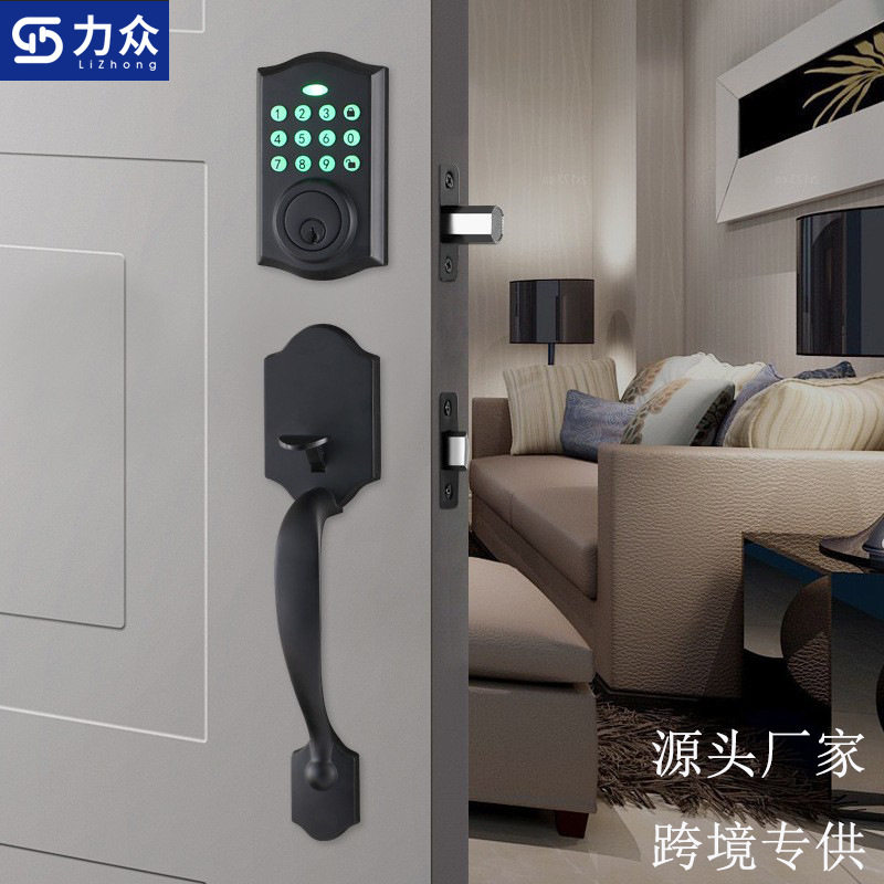 锌合金静音密码钥匙防盗门锁