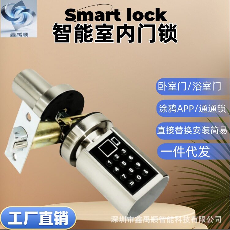 智能锁芯指纹密码锁门锁家用防盗门电子锁刷卡锁木门大门锁卧室门