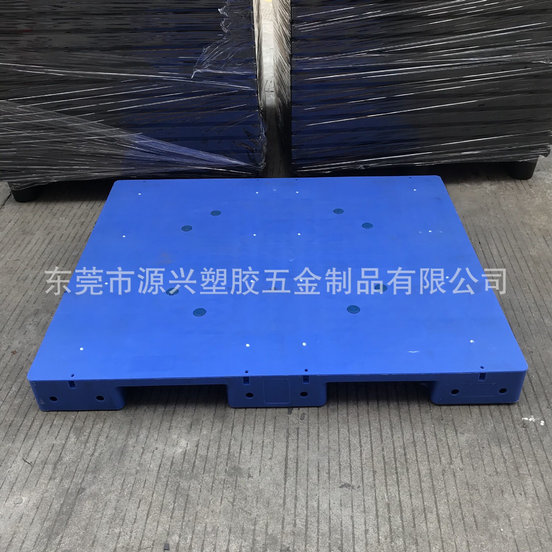 川字型平面卡板PE加厚蓝色托盘仓库运输出口栈板物流叉车垫板地堆