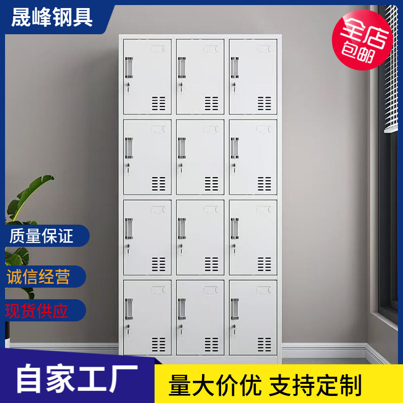 12门加厚钢制带锁更衣柜