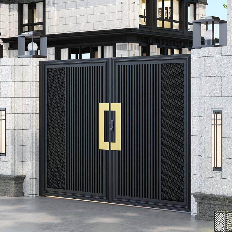 铝合金庭院门别墅精雕大门农村自建房院子花园户外铝艺大门楼电动