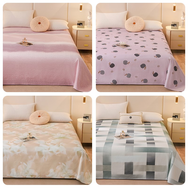 加大床单尺寸 100全棉加厚磨毛床单单件纯棉单人床被单枕套三件套