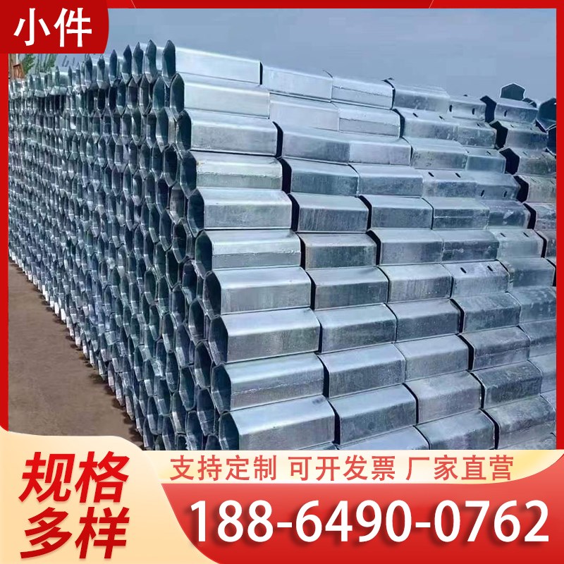 高速公路两三波形护栏板镀锌喷塑警示立柱防阻块标杆标牌端头配件