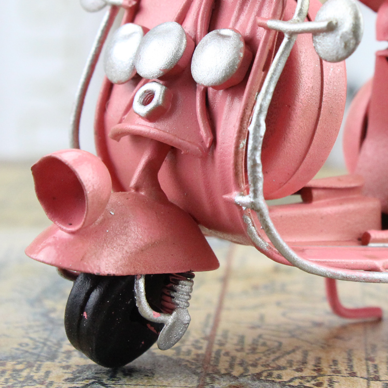 创意家居摆件铁艺摩托车模型 铁皮小绵羊工艺品咖啡厅橱窗装饰品