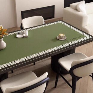 免洗防油防水防烫长方形桌布高级感客厅茶几垫子台布 皮革桌垫