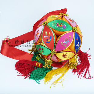 包邮广西靖西旧州壮族纯手工玉玲珑25cm30片绣球挂饰壮锦礼品